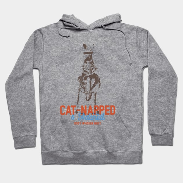 Cat-Napped and Adored Funny Pun Cat Kangaroo Hoodie by Fitastic